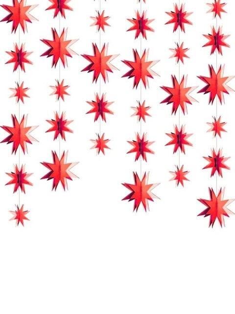 ECO 3 BOYUTLU YILDIZ TAVAN SARKIT SÜS - KIRMIZI