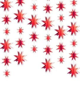 ECO 3 BOYUTLU YILDIZ TAVAN SARKIT SÜS - KIRMIZI