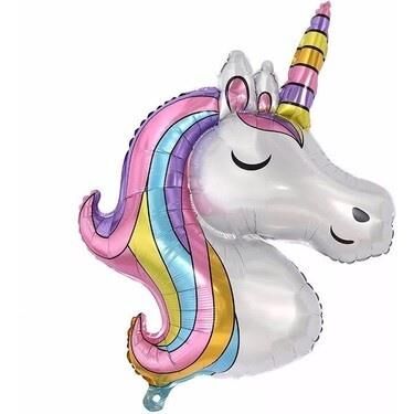S/SHAPE RAINBOW UNICORN FOLYO BALON