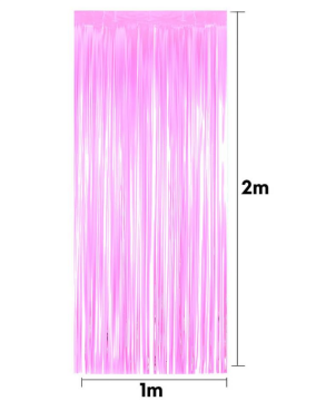 Metalize Duvar Perdesi Pembe