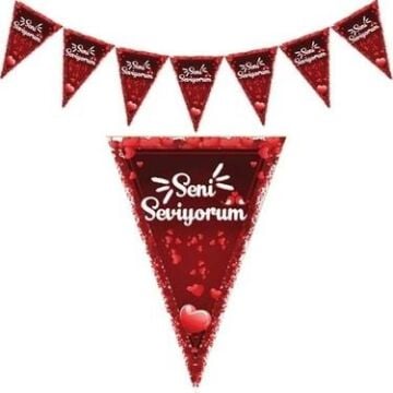 SENİ SEVİYORUM ÜÇGEN FLAMA BEYAZ