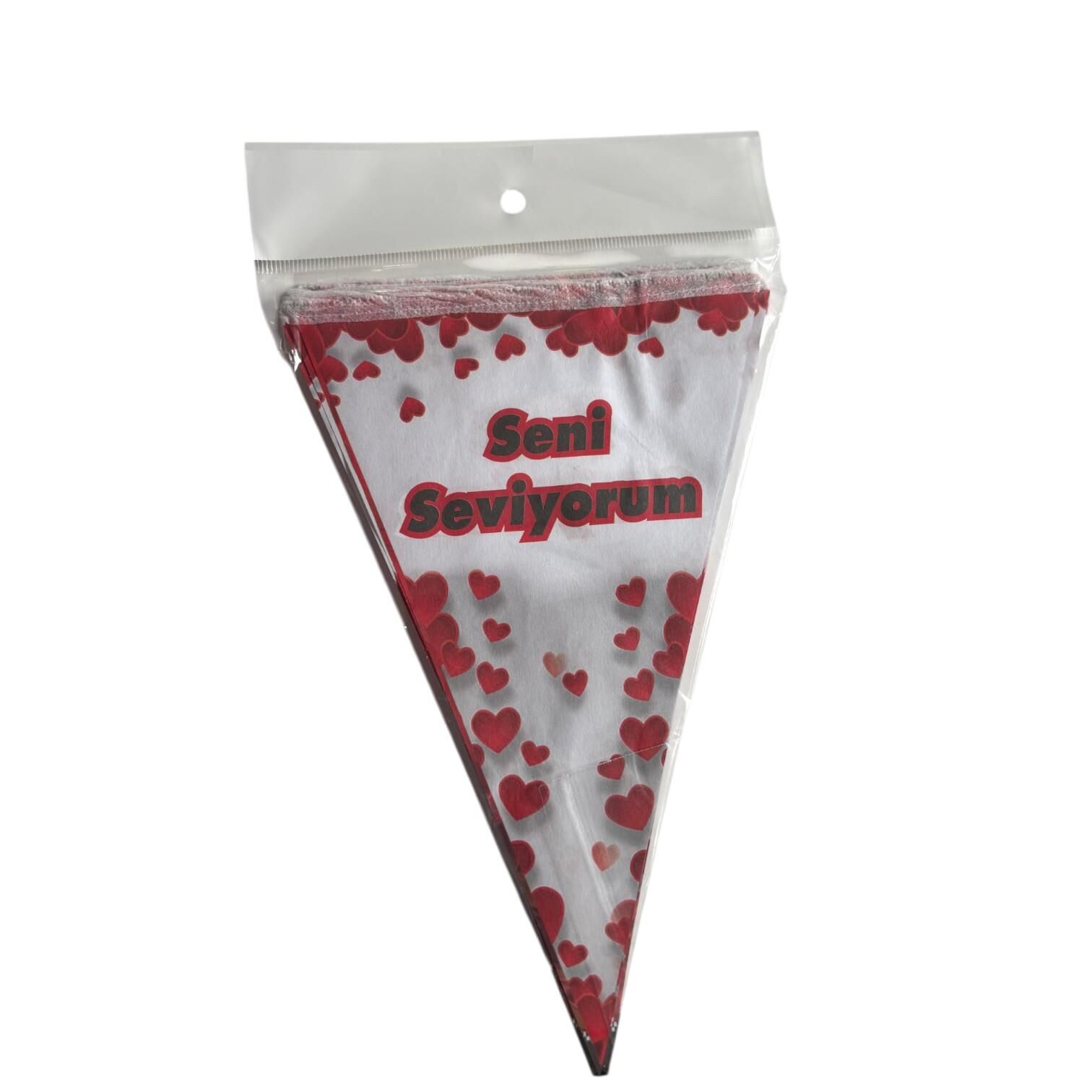 SENİ SEVİYORUM ÜÇGEN FLAMA BEYAZ