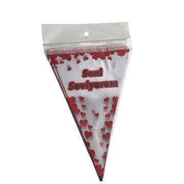 SENİ SEVİYORUM ÜÇGEN FLAMA BEYAZ