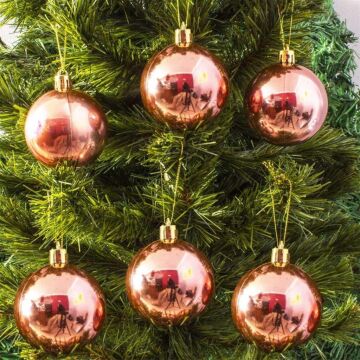 YILBAŞI AĞAÇ SÜSLEME TOPLARI 6 LI ROSE 6 cm