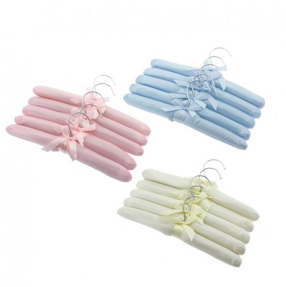 Kumaş Bebek Askısı 4 Adet Mavi Üzeri Beyaz Puantiyeli