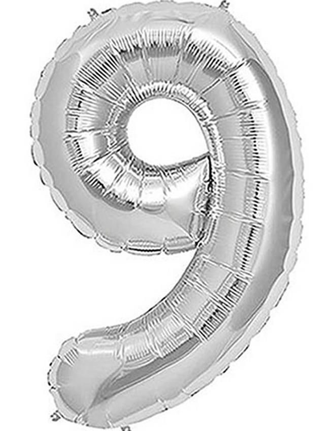 S/SHAPE FOLYO BALON RAKAM -9- GÜMÜŞ