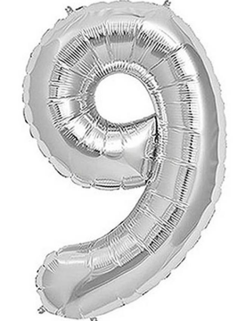 S/SHAPE FOLYO BALON RAKAM -9- GÜMÜŞ