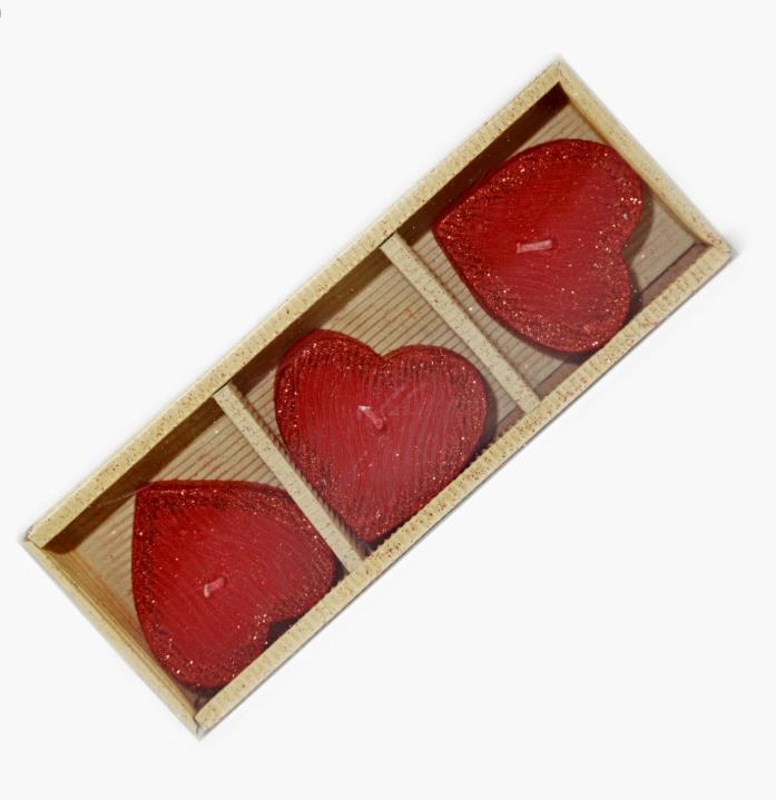 Kalp Mum 3 Adet Kırmızı-Gold-Gümüş-Mor