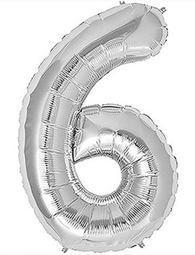 S/SHAPE FOLYO BALON RAKAM -6- GÜMÜŞ