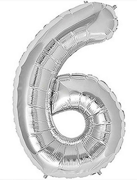 S/SHAPE FOLYO BALON RAKAM -6- GÜMÜŞ