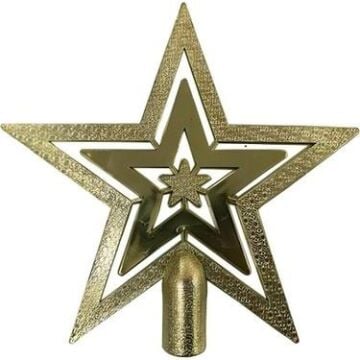 YILBAŞI AĞAÇ TEPE YILDIZI İÇ İÇE GOLD 18 CM