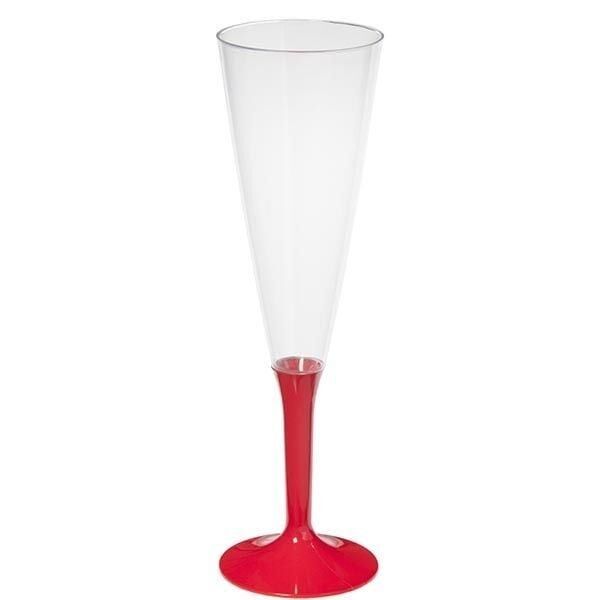 PLASTİK ŞAMPANYA BARDAĞI KIRMIZI 6 LI