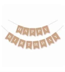 ECO KRAFT-GÜMÜŞ BASKILI H.BIRTHDAY BAYRAK SET