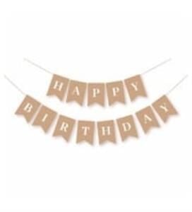 ECO KRAFT-GÜMÜŞ BASKILI H.BIRTHDAY BAYRAK SET