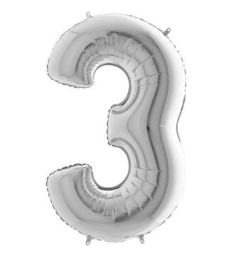 40'' FOLYO BALON RAKAM -3- GÜMÜŞ
