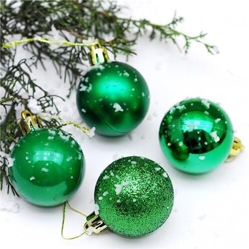YILBAŞI AĞAÇ SÜSLEME TOPLARI 8 cm - YEŞİL