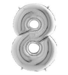 40'' FOLYO BALON RAKAM -8- GÜMÜŞ