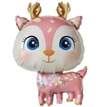 PEMBE GEYİK FOLYO BALON