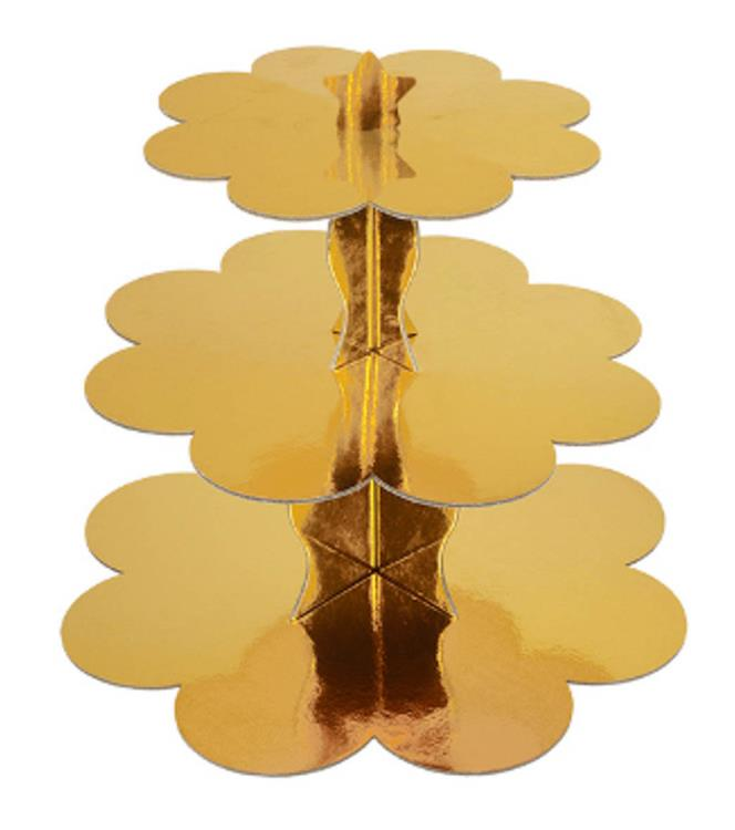 3 KATLI CUPCAKE STANDI GOLD