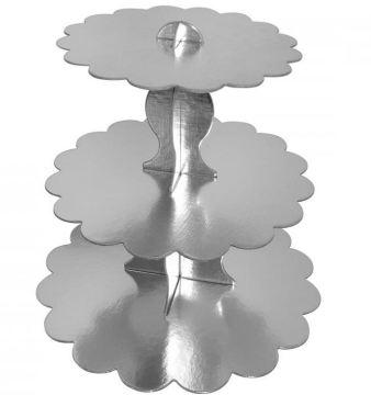 3 KATLI CUPCAKE STANDI GÜMÜŞ