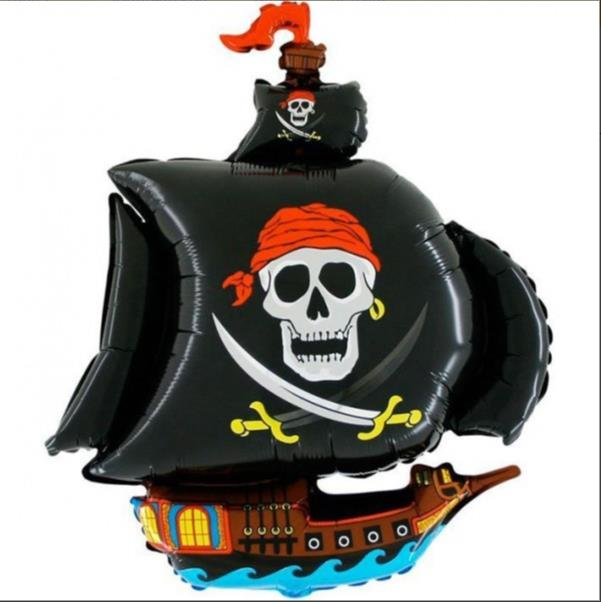 Korsan Gemisi Folyo Balon Siyah