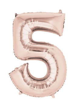 S/Shape Folyo Balon Rakam -5- Rose Gold