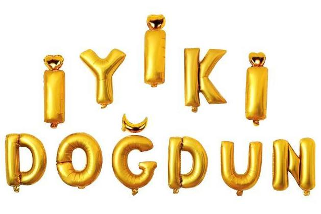 14'' FOLYO İYİ Kİ DOĞDUN SET GOLD