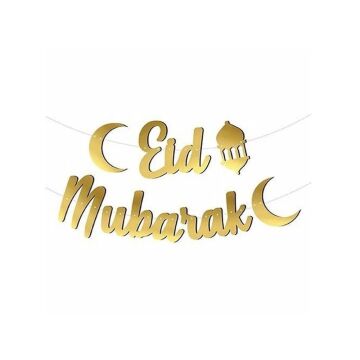 KALİGRAFİ BANNER EİD MUBARAK GOLD
