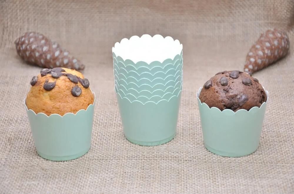 MAKARON YEŞİL CUPCAKE 25 Lİ