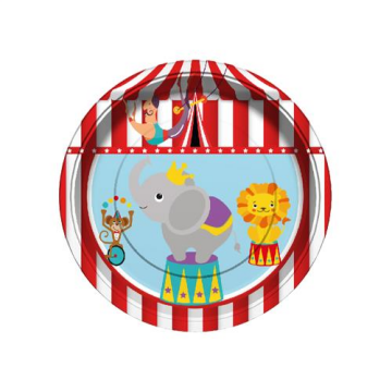 Sirk Temalı Karton Tabak ( 8 Adet )