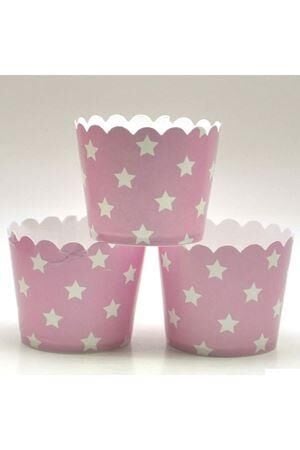 YILDIZ BASKILI PEMBE CUPCAKE