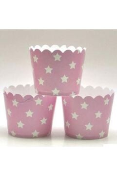 YILDIZ BASKILI PEMBE CUPCAKE