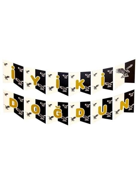 SİYAH-BEYAZ TARAFTAR BASKILI İYİ Kİ DOĞDUN BANNER