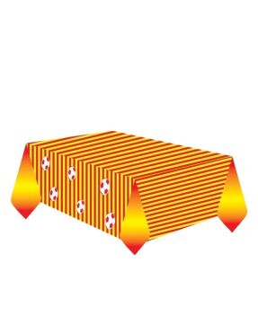 SARI KIRMIZI TARAFTAR PLASTİK MASA ÖRTÜSÜ