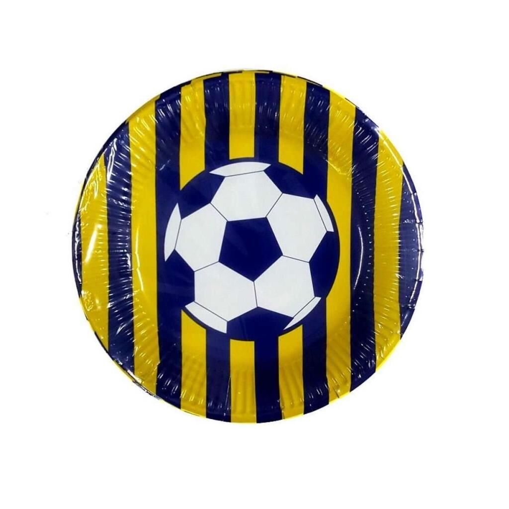 SARI LACİVERT TARAFTAR BASKILI KARTON TABAK 8 Lİ