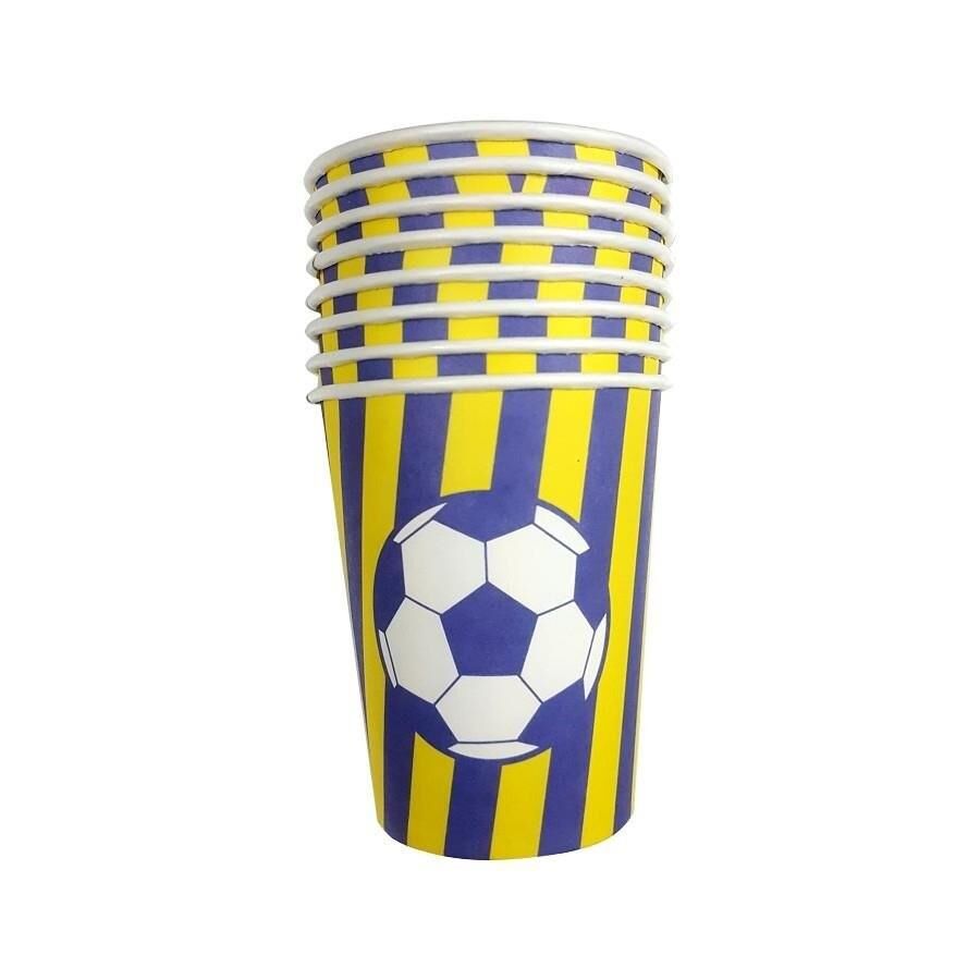 SARI LACİVERT TARAFTAR BASKILI KARTON BARDAK 8 Lİ