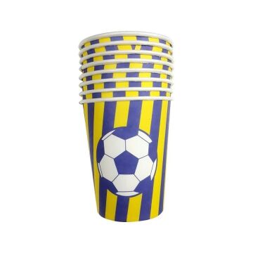 SARI-LACİVERT TARAFTAR BASKILI KARTON BARDAK 8 Lİ