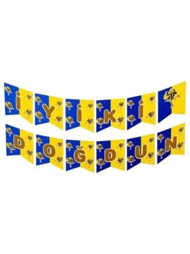 SARI-LACİVERT TARAFTAR BASKILI İYİ Kİ DOĞDUN BANNE