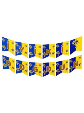 SARI LACİVERT TARAFTAR BASKILI İYİ Kİ DOĞDUN BANNE