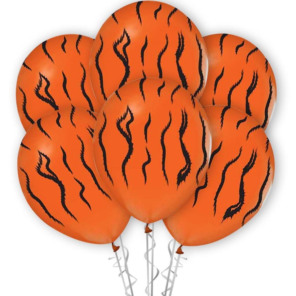Çepeçevre Kaplan Baskılı 12'' Balon Turuncu Balon ( 100 Adet )