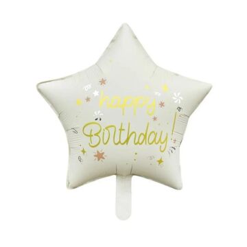 18'' YILDIZ HAPPY BIRTHDAY BALON KREM