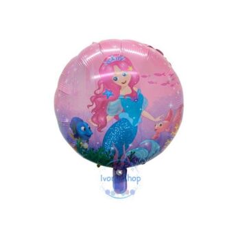 18'' YUVARLAK DENİZ KIZI FOLYO BALON