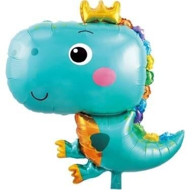 TAÇLI DİNAZOR FOLYO BALON MAVİ