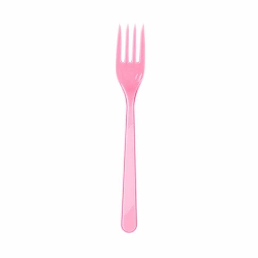 Şeker Pembe Plastik Çatal 25 Adet