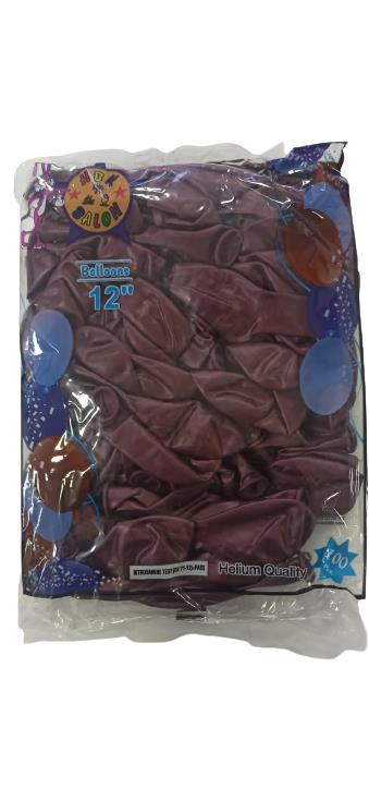 Metalik Bordo Balon 100 Adet 30 Cm 12'' (Hbk)