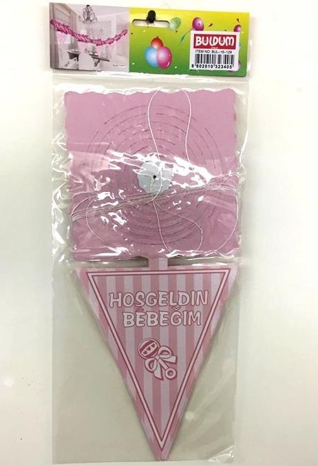 Hoşgeldin Bebeğim Zincir Süs Pembe