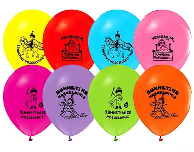 Sünnetime Hoşgeldiniz Baskılı Karışık Balon 100 Adet (Hbk)
