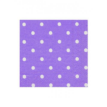 BEYAZ PUANTİYELİ MOR KAĞIT PEÇETE