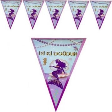 DENİZ KIZI BASKILI ÜÇGEN FLAMA