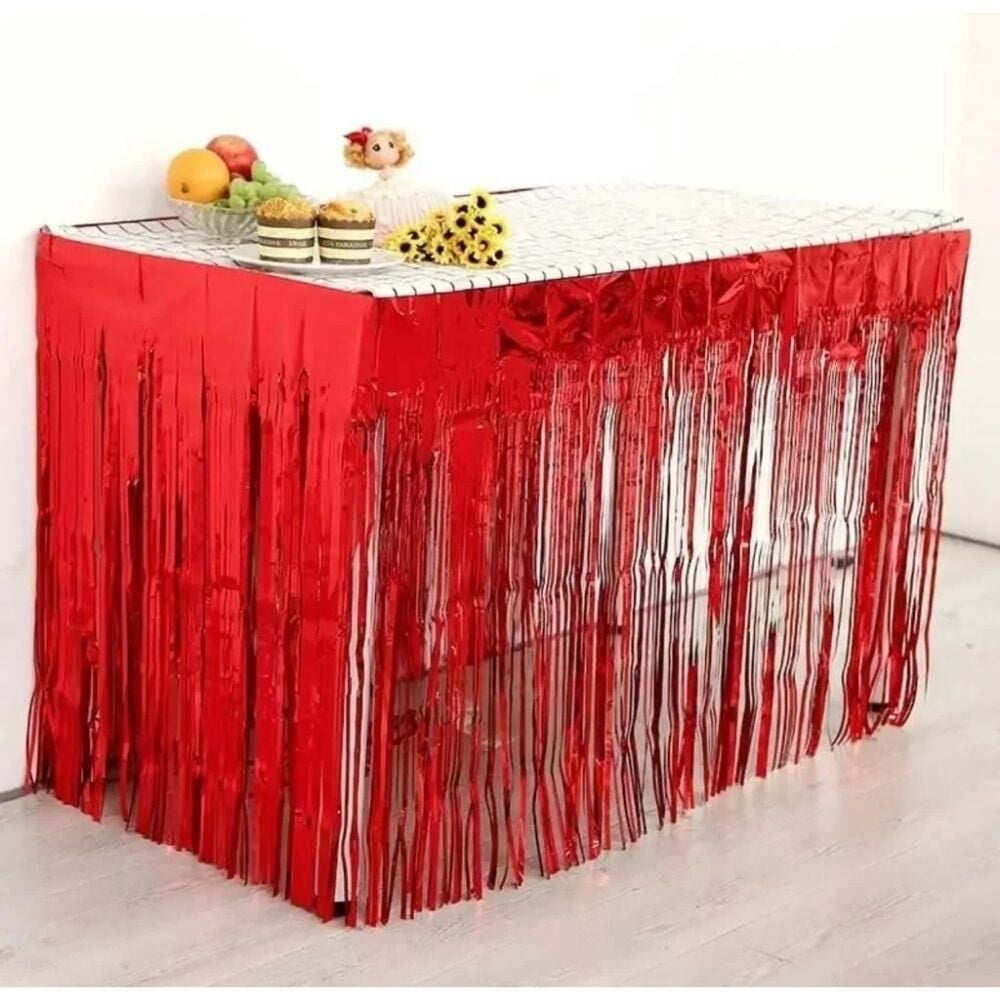 KIRMIZI METALİK MASA ETEĞİ